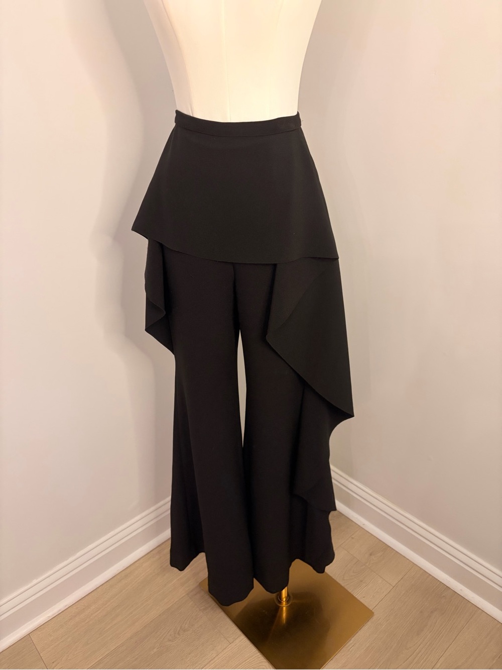Rachel Gilbert Black Layered Flowy Pants Size 2